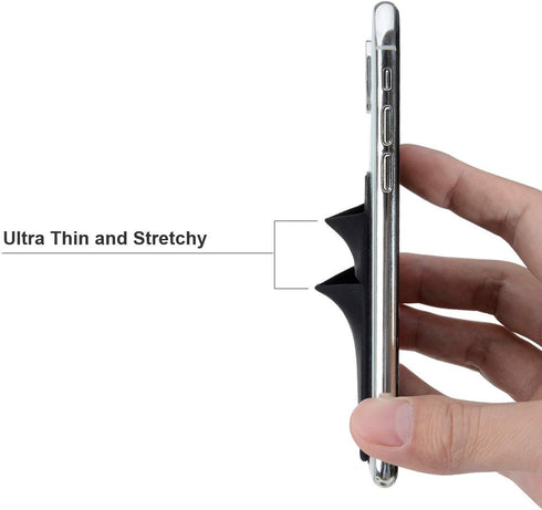 Phone Card Holder Stretchy Wallet Pocket Pouch Sleeve Adhesive Sticker Compatible with iPhone Samsung Galaxy - 3Pack