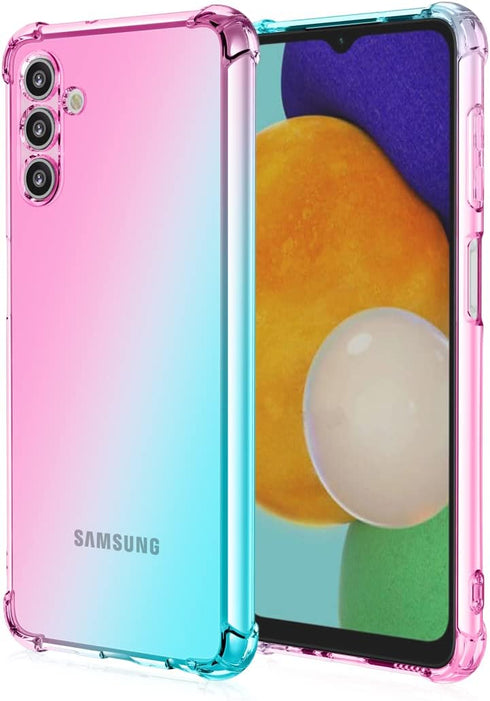Slim Flexible TPU Shock Absorption Case for Samsung Galaxy A14 5G, Pink Green, for Girls Women