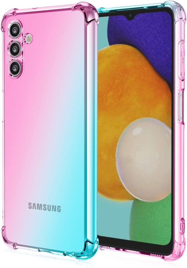 Slim Flexible TPU Shock Absorption Case for Samsung Galaxy A14 5G, Pink Green, for Girls Women