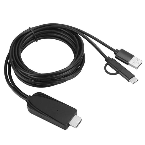 Micro USB/Type-C Adapter HDMI Cable, 1080P Bluetooth Same Screen Cable for Android Mobile Phone to HDMI TV, Monitor