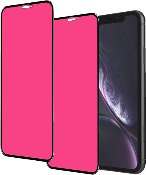 iPhone 11 / XR 6.1" 2-Piece Anti-Spy Tempered Glass Screen Protector - Privacy, Anti-Blue, Mirror Gradient Colorful