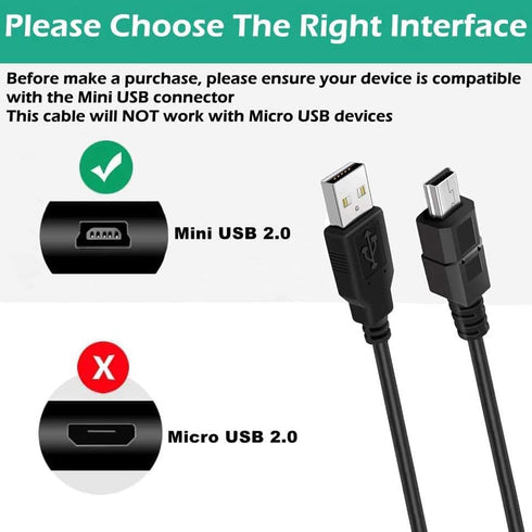 BATSOEASY 10ft 2 Pack 10ft 2.0 PS3 MP3 Mini USB Cable, USB to Mini B Charger Cable Charging Data Cord Compatible