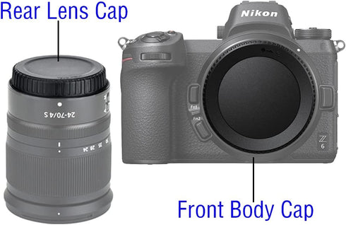 Body Cap + Rear Lens Cap Cover for Nikon Z50 Z30 Z9 Z8 Z6 Z7 Z5 Z fc, Compatible for Zfc Z9 Z8 Z7 II Z6 II