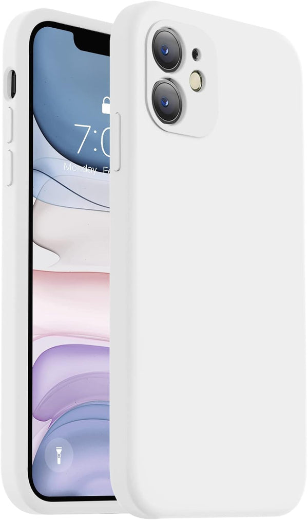 Vooii White iPhone 11 Case, Upgraded Liquid Silicone with Square Edges and Camera Protection for 6.1 inch