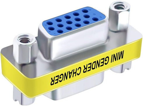 DTECH 3-Pack VGA Connector Female to Female Gender Changer, Male to Female Adapter, Male to Male Coupler