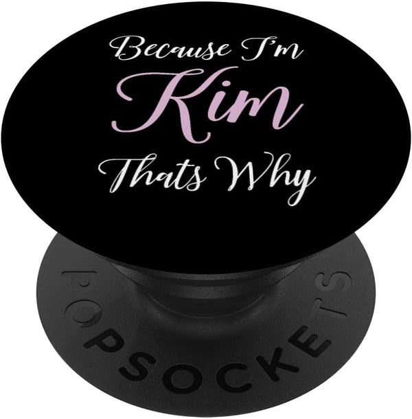 Kim Name Personalized Cute Pink Girl Custom Swappable PopSockets PopGrip