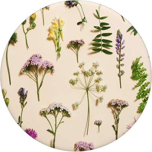 Cute Summer Wildflowers Pattern Floral Design on Beige PopSockets Swappable PopGrip