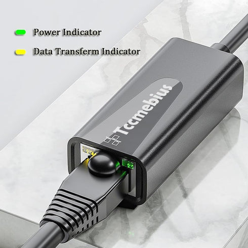 USB Ethernet Adapter, USB 2.0 to 10/100 Ethernet LAN Network Adapter for MacBook, Surface Pro, Compatible with Windows