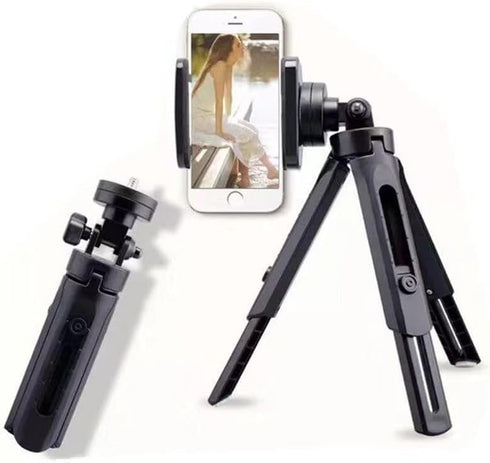 ThtRht 2 Pack 1/4 Inch Mini Phone Tripod Extendable Mini Camera Tripod with Phone Clip Screw Portable Selfie Stick