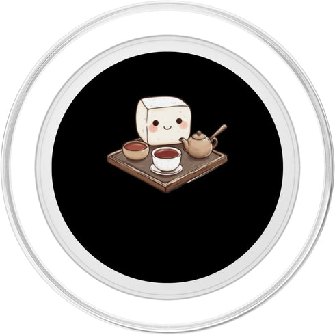 Stinky Tofu Chinese East Asian Food Designs Set Stinky Tofu With A Tea PopSockets PopGrip for MagSafe