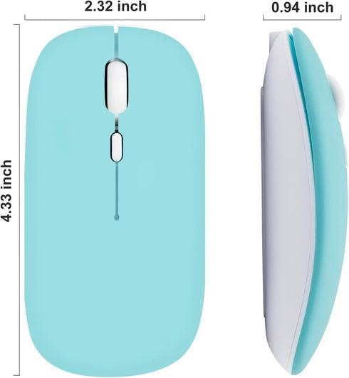 Wireless Bluetooth Mouse for iPad/MacBook Pro/Air/Laptop, Rechargeable Slim Silent Mouse for Surface Pro/Lenovo