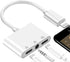 3 in 1 Lightning to Headphone Adapter for iPhone 13/12/11/SE/XS/XR/X/8/7 & iPad - 3.5mm Jack & Charging Splitter