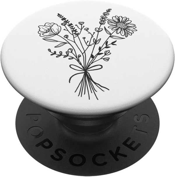 PopSockets Adhesive PopGrip - White Wildflower Floral Flower Design