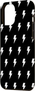 iPhone 15 Pro Max Lightning Bolt Black and White Pattern Cute Trendy Phone Case