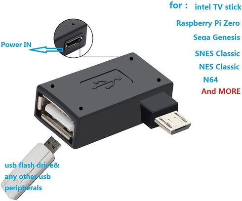 3 Pack OTG Cable Adapter for Fire TV Stick 4K Max/Cube/Lite, Powered Micro USB to USB OTG Adapter