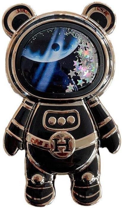 Cute Astronaut Phone Stand Holder with Hidden Kickstand for Desk, Adjustable Tablet Ring Stand with 3D Moving Star