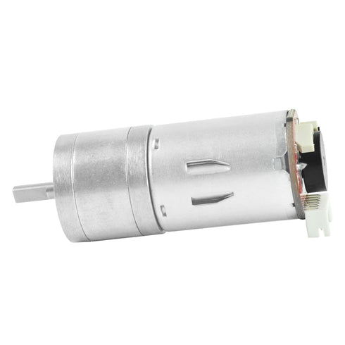 2Pcs 12V 100RPM 1:45 Gear Motor with Encoder DC Gear Ratio D Shaft Metal Encoder Gear Motor Silver for Smart car/Robot