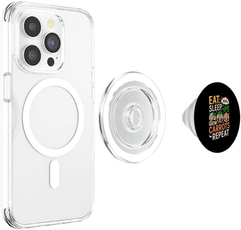 Vegetables Carrots Lover Gifts Eat Sleep Grow Carrots Repeat Funny Carrot Lover PopSockets PopGrip for MagSafe