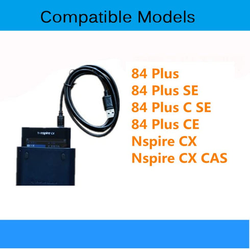 USB Charger Cable Compatible with TI-84 Plus CE Graphing Calculator | TI-84 Plus, TI-84 Plus C Silver Edition, TI 89