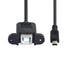 chenyang CY Mini USB 5pin Male to USB B Female Panel Mount Cable, 20cm with Screws