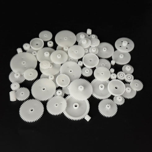 VBezbojny 58PCS 0.5 Set (58) Module Plastic Gear Single Double Reduction Motor Gear for DC Motor DIY Model Car Truck