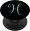 H Initial Monogram Teal Watercolor PopSockets Swappable PopGrip