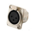 XLR Female Jack 3 Pin Panel Mount, 8 Pcs Audio Speaker Microphone Connector with Silver Metal Housing