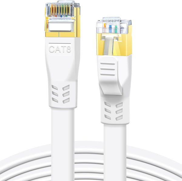 DDMALL CAT 8 Ethernet Cable, 1.5ft to 100ft Flat LAN Cable, 40Gbps High Speed Internet Cable with RJ45 Connector