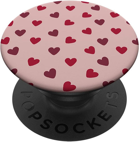 Red Hearts Pattern for Women Girls Cute Valentine's Day PopSockets Standard PopGrip