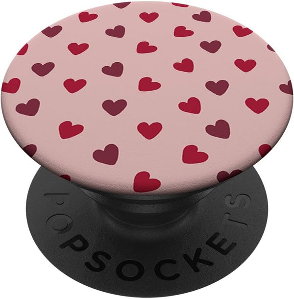 Red Hearts Pattern for Women Girls Cute Valentine's Day PopSockets Standard PopGrip