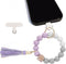 Boho Silicone Phone Wrist Strap, Cell Phone Lanyard Keychain with Universal Strap Holder Connector, Purple