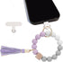 Boho Silicone Phone Wrist Strap, Cell Phone Lanyard Keychain with Universal Strap Holder Connector, Purple
