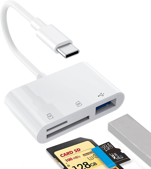 YGKSAA 1PCS USB C to SD Card Reader, SD/TF/USB 3-in-1 Memory Card Reader,