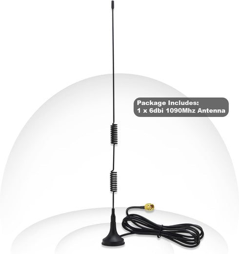 Kaunosta 900-1800MHz/Compatible 978MHz&1090MHz, Receiver/6DBi 1.5M ADS-B SDR Radio Antenna with for SDR, FPV, Ham Radio
