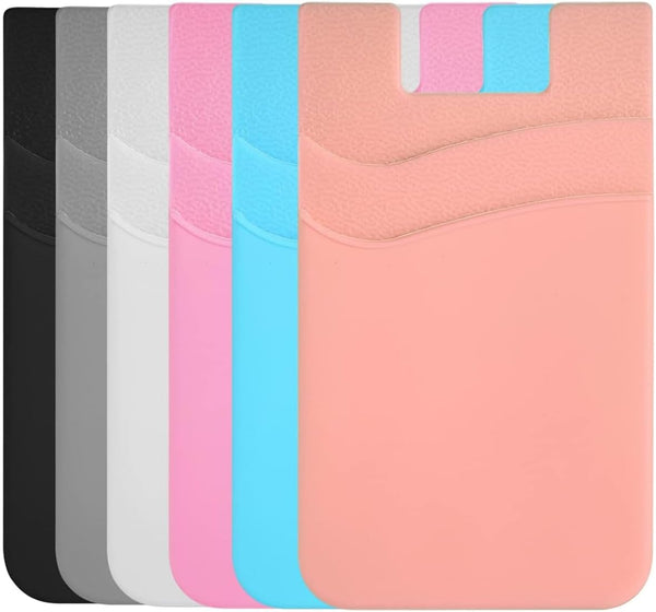BIAJIYA Phone Card Holder, Adhesive Stick on Silicone Cell Phone Business Wallet Sleeve for Smartphones