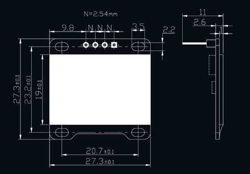 DIYmall 0.96 Inch I2C 128x64 SSD1306 51 Msp420 STIM32 (Pack 2pcs) Blue Yellow OLED Display Module Serial IIC Screen