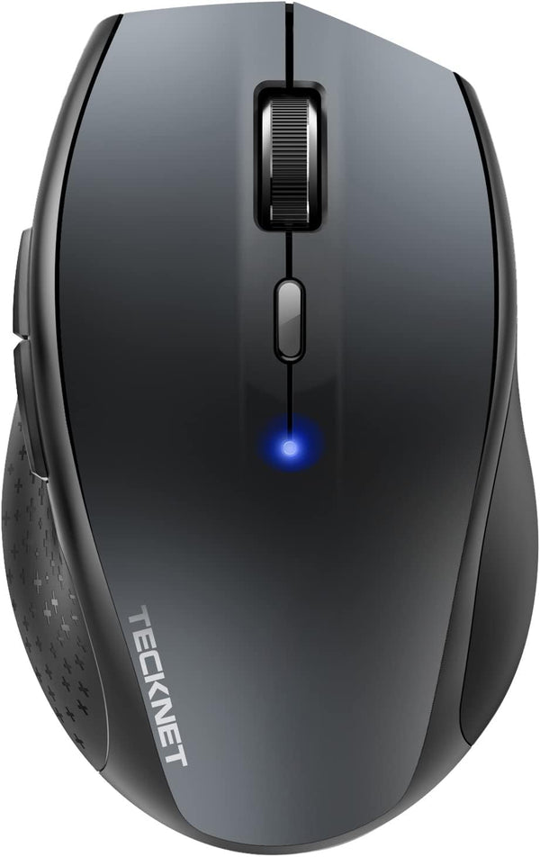 TECKNET Bluetooth Mouse, 4800 DPI Wireless, 2-Year Battery, 6 Adjustable DPI, Grey
