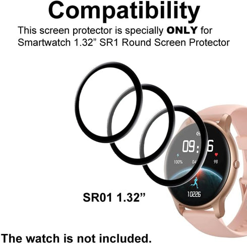 3D Screen Protector Compatible with Parsonver SR1 1.32” Round Smart Watch, 3-PACK