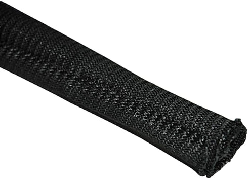 Electriduct 1/8" Gator Sleeve Braided Wrap Around Cable Protection, 10 Feet, Black