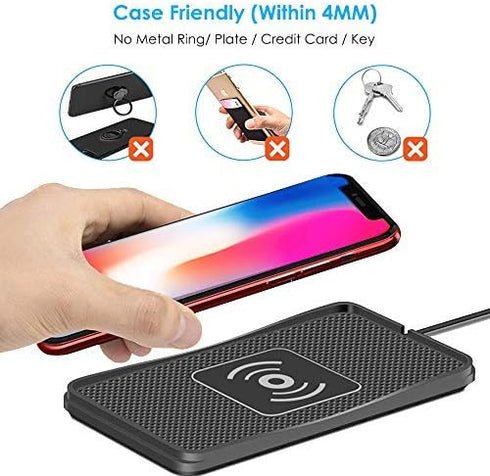 POLMXS 15W Fast Wireless Charger Car Charging Pad, Compatible with iPhone 11/12/14/15, Galaxy S21/S22/S23/S24