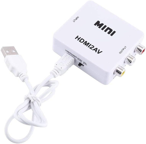 Yosoo Health Gear Digital HDMI2AV Converter, AV Adapter, Composite Video Audio CVBS Converter 720p/1080p (White)
