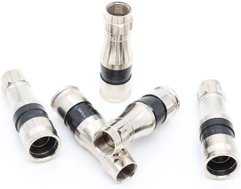 (5PACK) F Type RG11 Cable Adapter Compression Coax Connectors with Push-up Pin for RG11 Wire