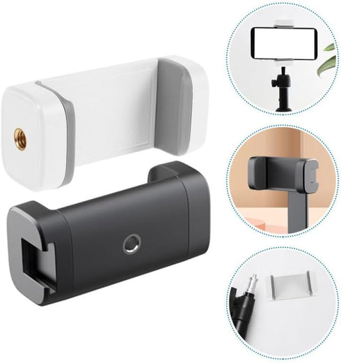 Uonlytech 2Pcs Tripod Phone Clip Holder Smartphone Mount for Live Streaming Photography Supports Landscape Portrait