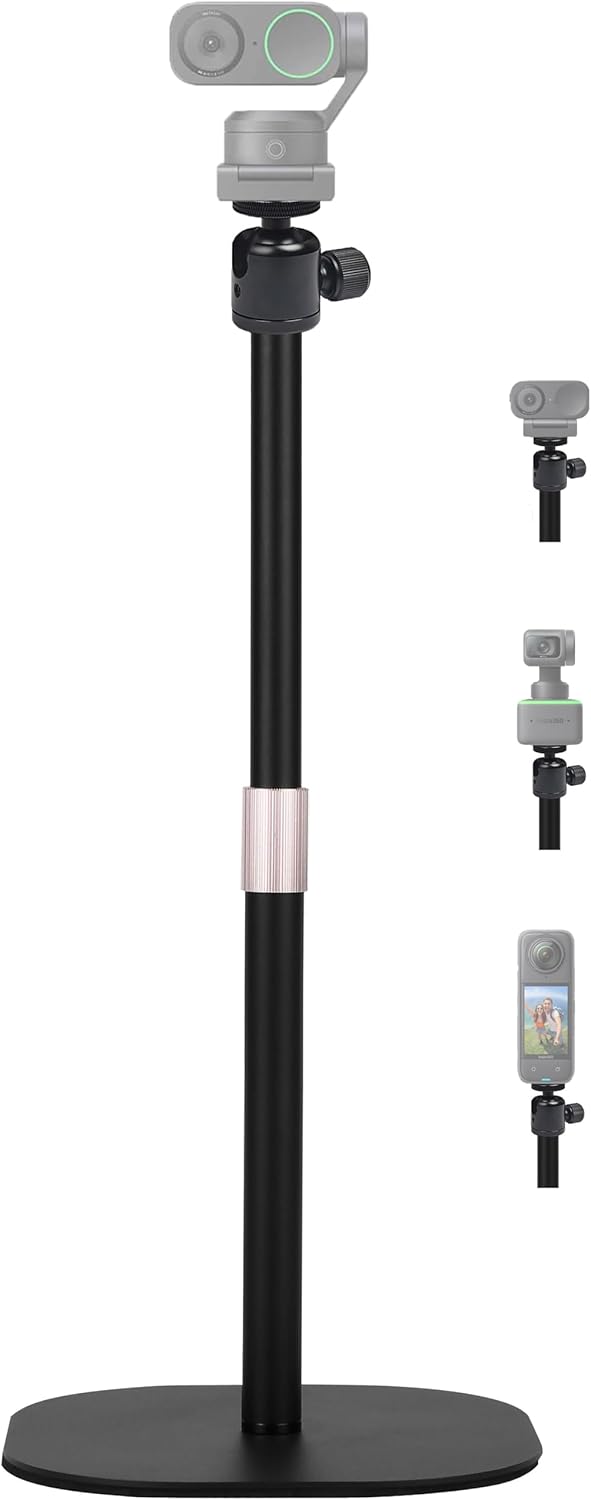 AceTaken Desktop Webcam Stand, 18-inch Heavy-Duty Webcam Tripod Holder Compatible with Insta360 Link