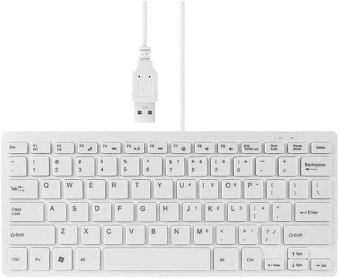 USB Mini Keyboard with Chocolate Buttons, Stylish Portable Ultra Slim for Mac and PC