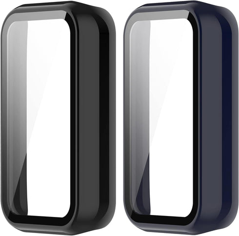 Case for Amazfit Band 7 - PC Protective Cover with Tempered Glass Film, Smartwatch Screen Protectors Accessories