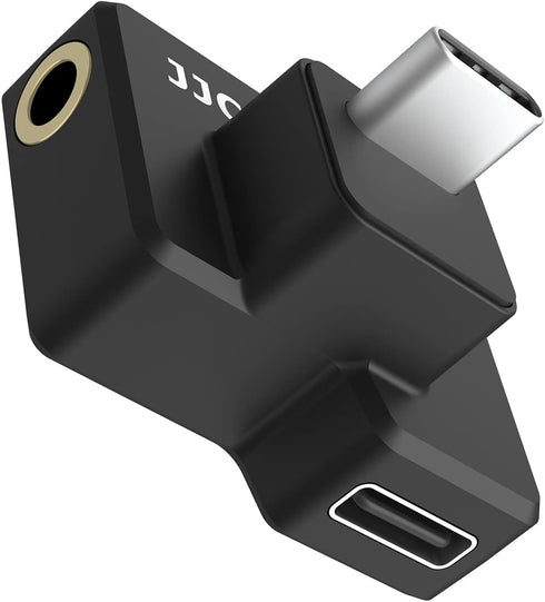 JJC Dual USB-C 3.5mm Mic Adapter for DJI Osmo Action 1 - Not Compatible with DJI Osmo Action 2 3 4, Audio Adapter