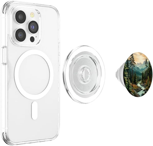 PopSockets MagSafe PopGrip for iPhone Mountains Wilderness Forest Hiking Pine Tree Nature