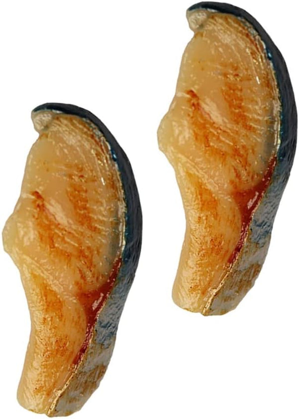 Beavorty 2PCS Artificial Fake Salmon Toy Fake Sashimi Salmon Fish Slice Artificial