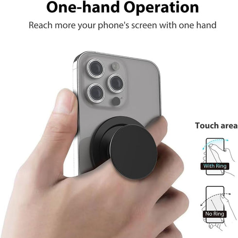 Magnetic Phone Grip for MagSafe, Adjustable Phone Ring Holder Kickstand Compatible with iPhone Mag-Safe Accessories